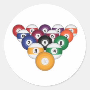 Pegatina Redonda Billetes/Balas de billar: