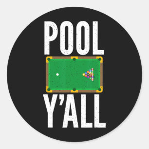 Pegatina Redonda Billetes de Pool Y All Pool