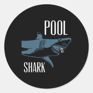 Pegatina Redonda Billetes De Tiburones De Piscina Exclusivos Alarde