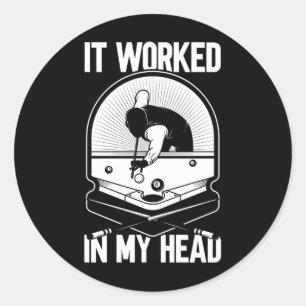 Pegatina Redonda Billiard 8 Ball Funcionó con mi Head Pool Player