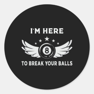 Pegatina Redonda Billiard 8 Ball Snooker Pool Billiards Divertido r