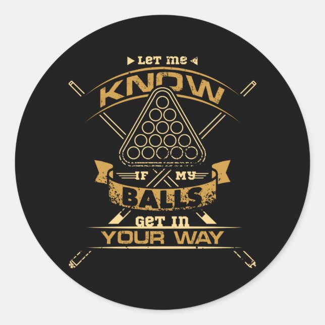 Pegatina Redonda Billiard Balls (Anverso)