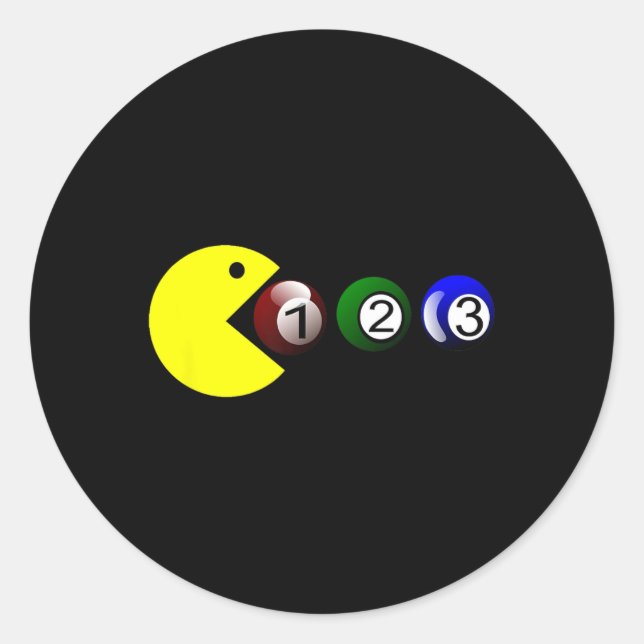 Pegatina Redonda Billiard Pool Ll - Funny Billiards Player Lover Th (Anverso)