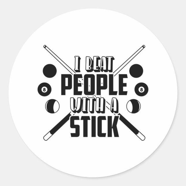 Pegatina Redonda Billiard Shirt Print (Anverso)