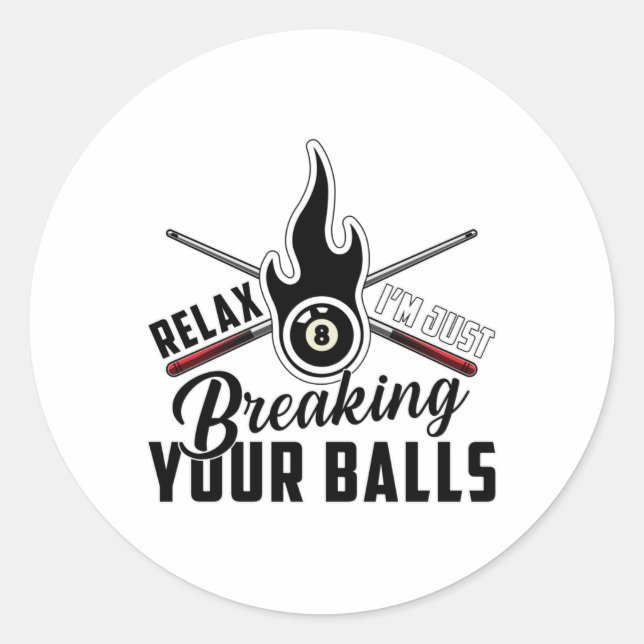 Pegatina Redonda Billiard Snooker 8 Ball Billiards Divertido regalo (Anverso)