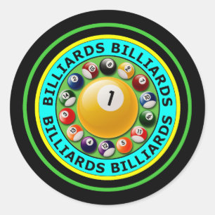 PEGATINA REDONDA BILLIARDS