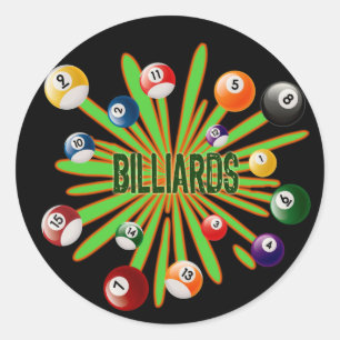 PEGATINA REDONDA BILLIARDS