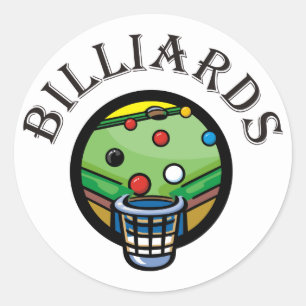 Pegatina Redonda Billiards