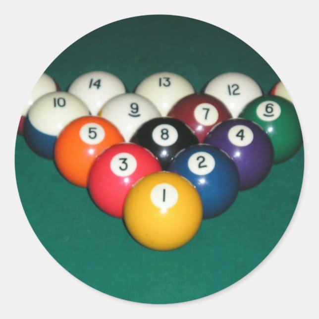 Pegatina Redonda Billiards 003 (Anverso)