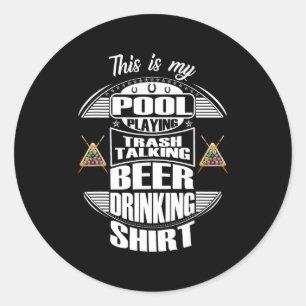 Pegatina Redonda Billiards 8 Ball Pool Player Sarcasm Novedad Humor