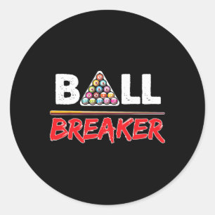 Pegatina Redonda Billiards Ball Breaker Funny Shooting Pool Gift