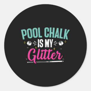Pegatina Redonda Billiards Chalk Funny Pool Shooter Master Billiard