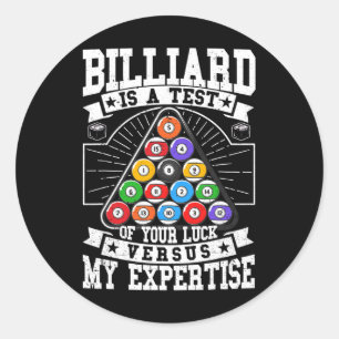 Pegatina Redonda Billiards Experimenta 8 Hombres Ball Mujeres. Grup