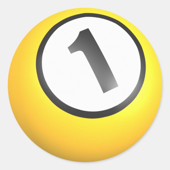Pegatina Redonda Billiards One Ball (Anverso)