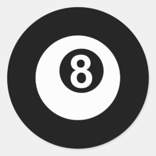 Pegatina Redonda Billiards Pool 8 Ball