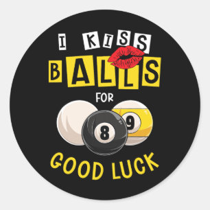 Pegatina Redonda Billiards Pool 8 Ball Snooker Femenino Billiard Pl