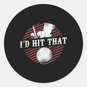 Pegatina Redonda Billiards Pool Player Ball Pun Vintage Retro Id Hi