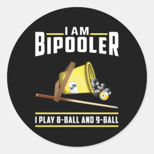 Pegatina Redonda Billiards Snooker 8 Ball Billiard Funny Gift