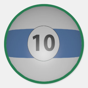 Pegatina Redonda Billiards Ten Ball