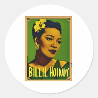 Pegatina Redonda Billie Holiday