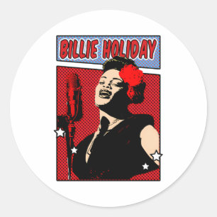 Pegatina Redonda Billie Holiday