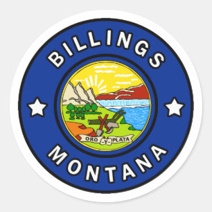 Pegatina Redonda Billings Montana