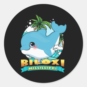 Pegatina Redonda Biloxi Misisipi Cute Ba