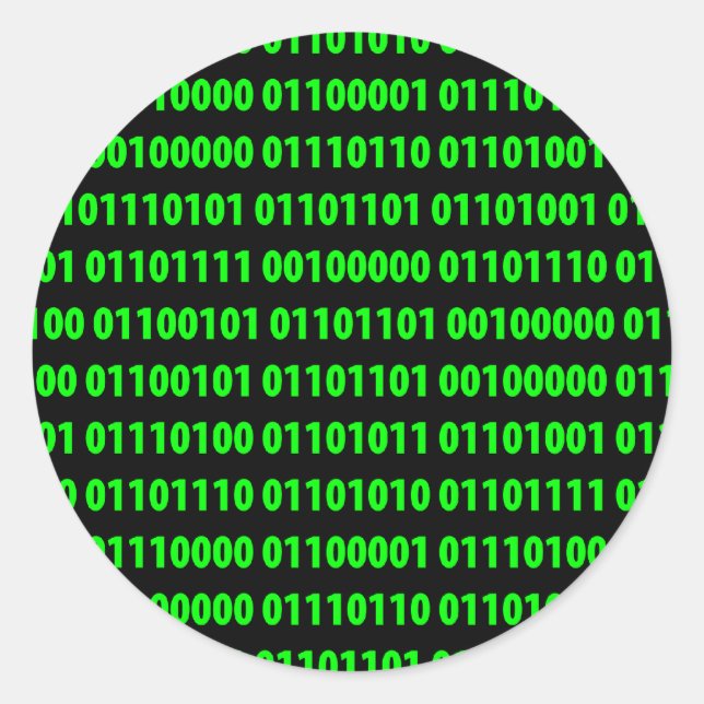 Pegatina Redonda Binario (Anverso)