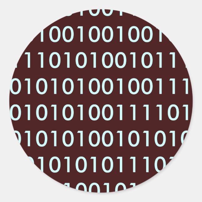 Pegatina Redonda Binario (Anverso)