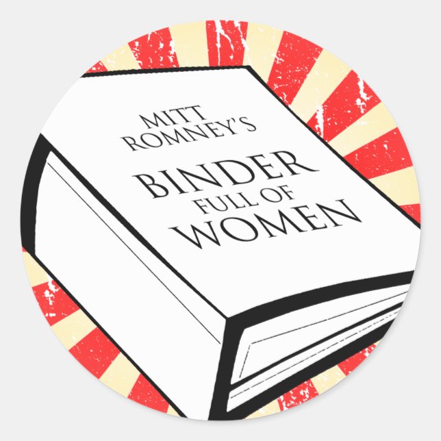 PEGATINA REDONDA BINDER LLENO DE MUJERES (Anverso)