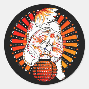 Pegatina Redonda BINDI MI TANG - pegatinas color de fondo personali