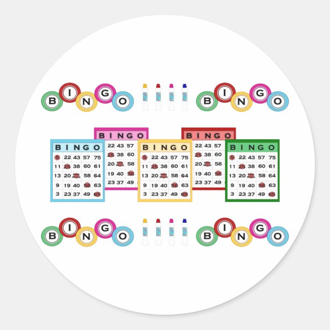 Pegatina Redonda Bingo (Anverso)