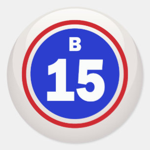 PEGATINA REDONDA BINGO BALL B-15