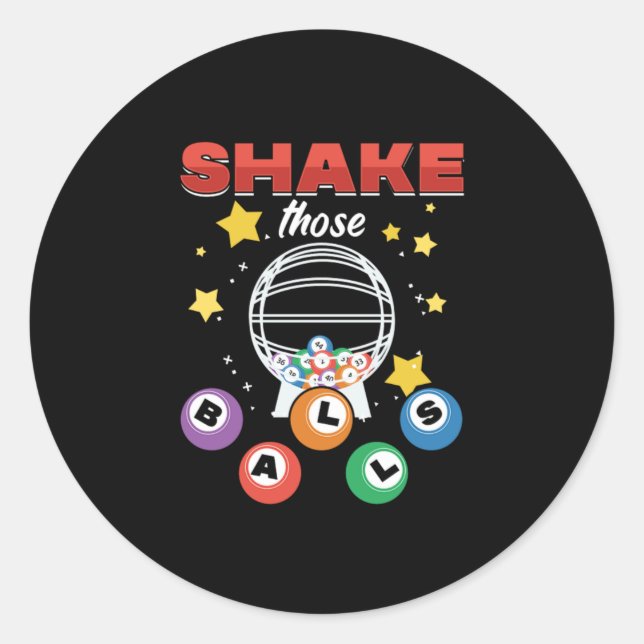 Pegatina Redonda Bingo Balls Lucky Game Player Gambling Gift (Anverso)