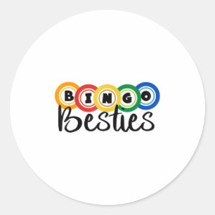 Pegatina Redonda Bingo Besties Bingo Buddy Bingo Funny Bingo