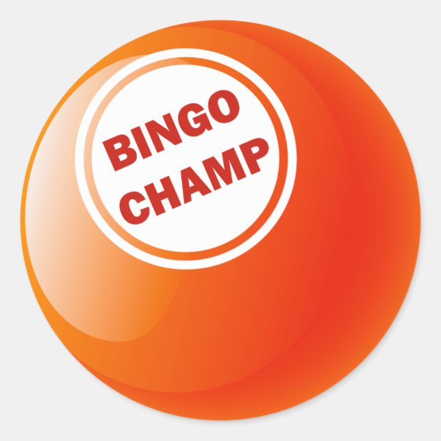 PEGATINA REDONDA BINGO CHAMP BINGO BALL (Anverso)