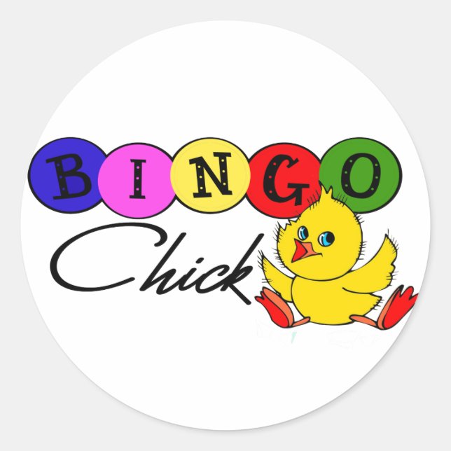 Pegatina Redonda BINGO Chick (Anverso)