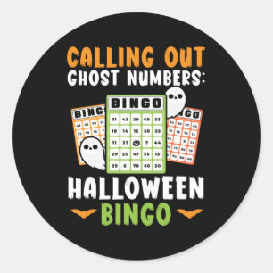 Pegatina Redonda Bingo Halloween Trick O Trate Bingo Player Bingo