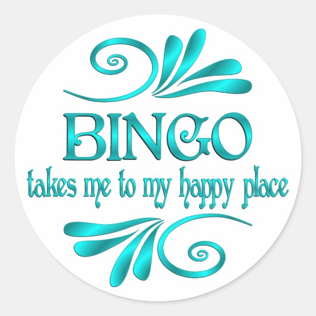 Pegatina Redonda Bingo Happy Place (Anverso)
