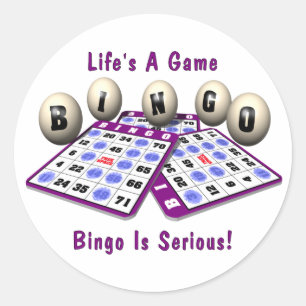 Pegatina Redonda Bingo: La vida es un juego