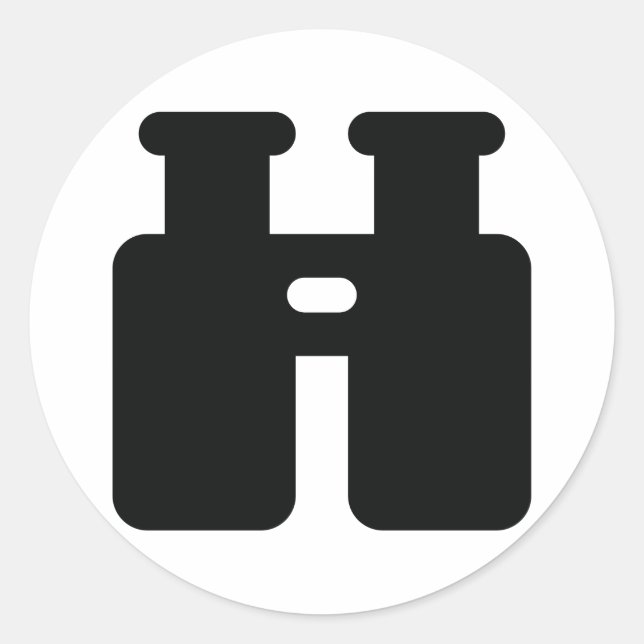 Pegatina Redonda Binoculares (Anverso)