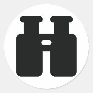 Pegatina Redonda Binoculares