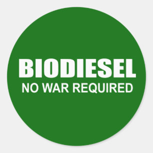 Pegatina Redonda Biodiesel: No se requiere guerra