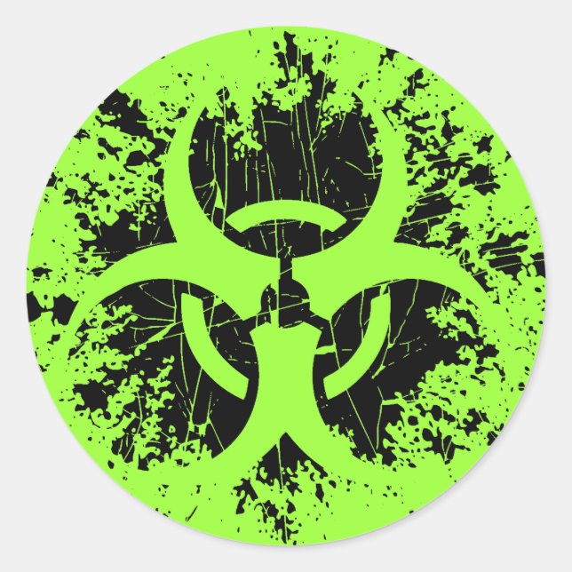 Pegatina Redonda Biohazard-Splat (Anverso)
