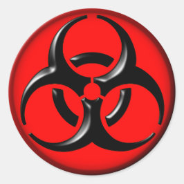 Pegatina Redonda BioHazard Toxic - Rojo