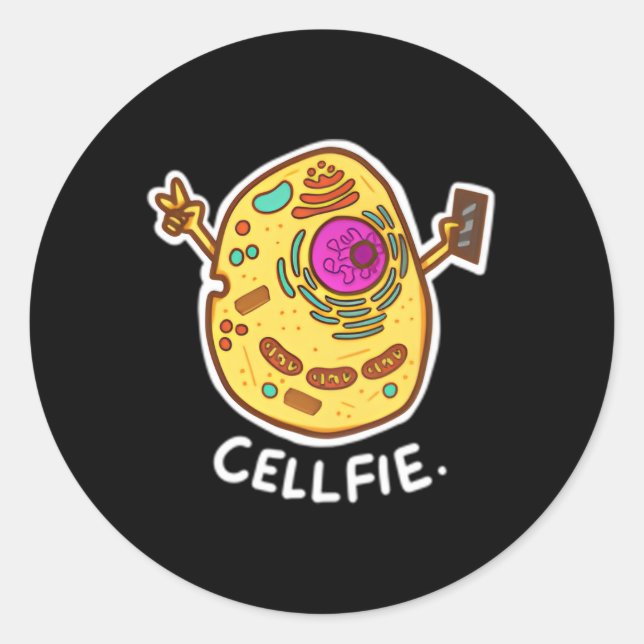 Pegatina Redonda Biología científica de Cell-Fie (Anverso)
