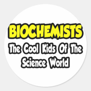 Pegatina Redonda Bioquímicos... Niños de la ciencia en el mundo d