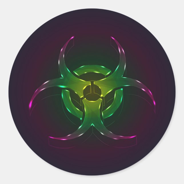 Pegatina Redonda Bioriesgo (Anverso)