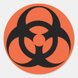 Pegatina Redonda Bioriesgo - Peligro biológico