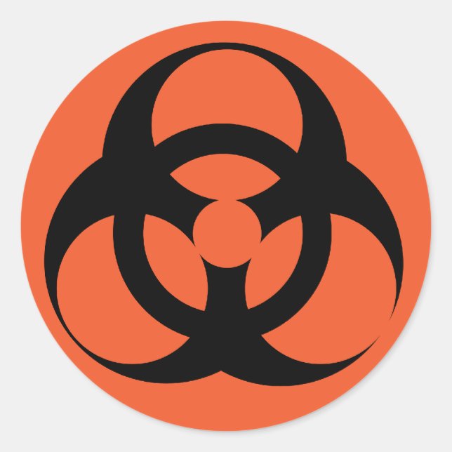 Pegatina Redonda Bioriesgo - Peligro biológico (Anverso)